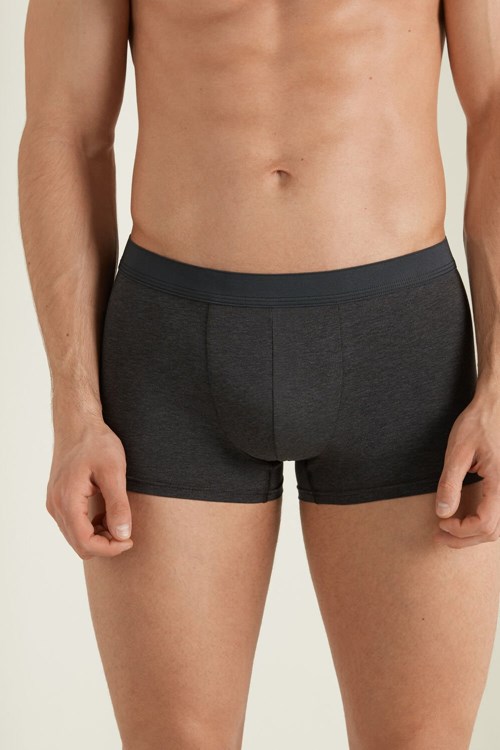 Grey Dark Gray Heather 4987 Tezenis Stretch Cotton Boxer Brief | 250316-HDT