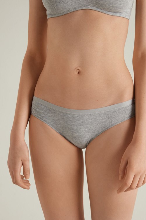 Grey Light Gray Heather 031 Tezenis Cotton Panties | 046127-JQI