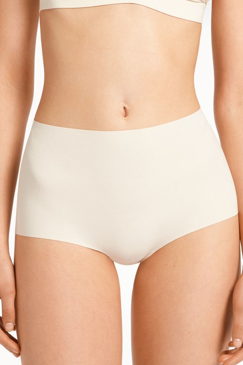 Ivory Ivory Cream 3106 Tezenis High-Waisted Raw-Cut Microfiber Hipsters | 123056-WRT