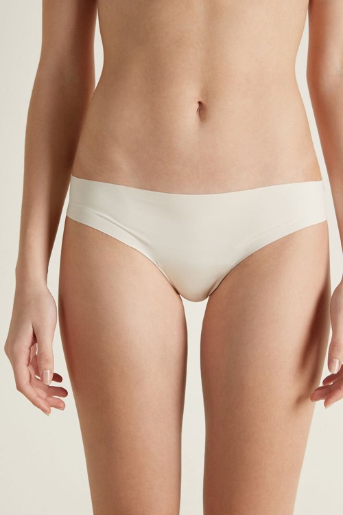 Ivory Ivory Cream 3106 Tezenis Raw-Edge Microfiber Cheeky | 187396-TAS