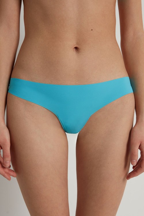 Light Blue Bright Blue 257v Tezenis Raw-Edge Microfiber Cheeky | 273690-CWD