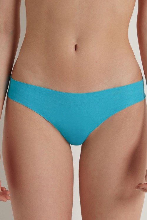 Light Blue Bright Blue 257v Tezenis Seamless Cheeky Briefs in Cotton | 143650-CLF