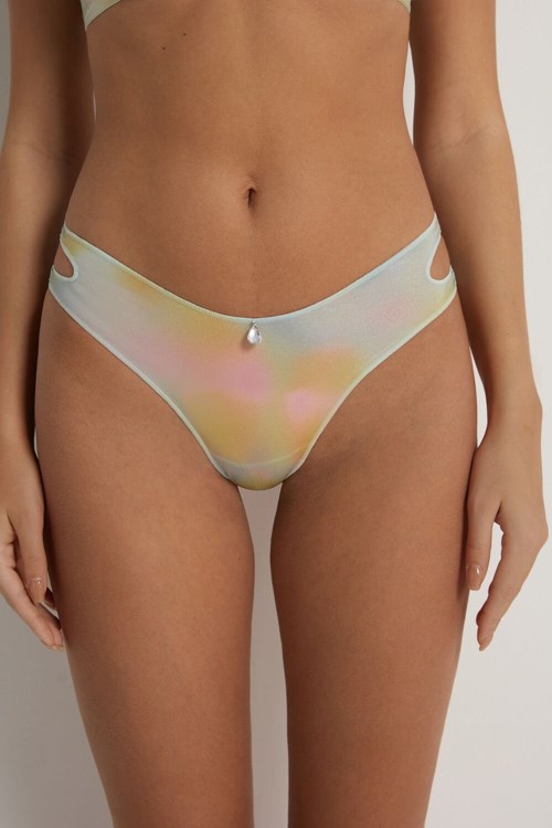 Multicolor Faded Print 301v Tezenis Precious Mermaid High-Cut Brazilian Panties | 953826-MAN