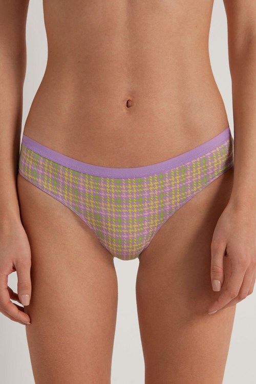 Multicolor Houndstooth Candy Print 293v Tezenis Printed Cotton Panties | 765820-ADJ