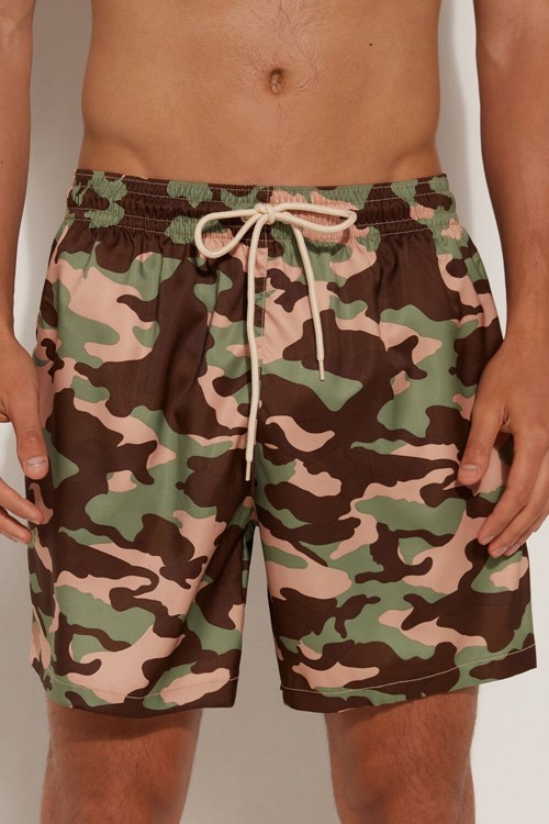 Multicolor New Camo Print 588v Tezenis Printed Swim Trunks | 964057-ENL