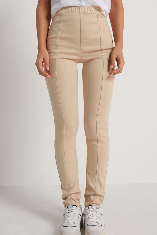 Nude Beige 320v Tezenis High Waist Seamed Leggings | 436592-BAU