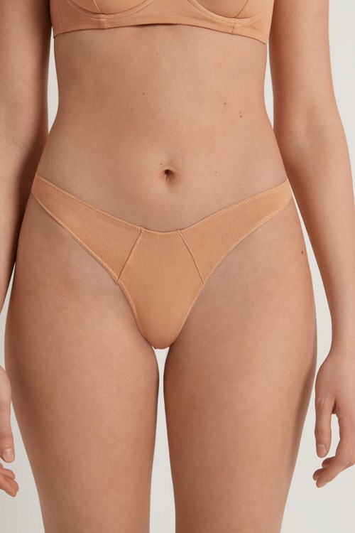 Nude Dark Nude 264v Tezenis Nude String High-Cut Thong | 342560-NLG