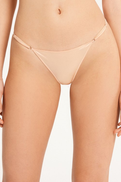 Nude Make-up Pink 561v Tezenis High-Cut Thong with Adjustable Sides | 817263-OAD