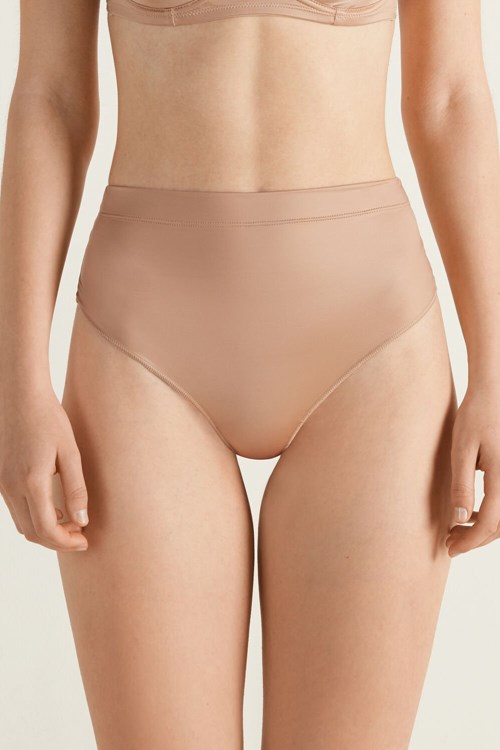 Nude Natural Blush 1905 Tezenis Ultralight Shaping High-Waist Brazilian Panties | 378205-COK