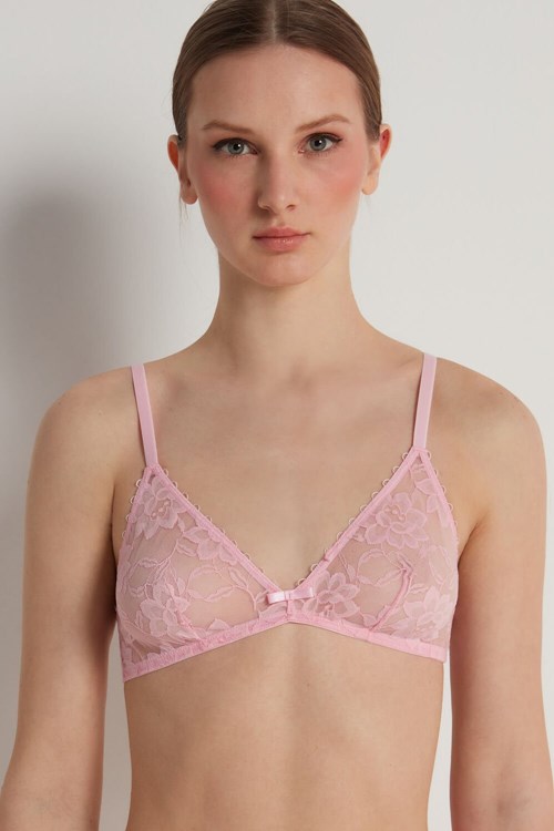 Pale Pink Baby Pink 279v Tezenis Blooming Lace Triangle Bra | 895261-ZPF