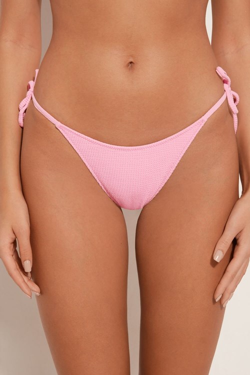 Pale Pink Hollywood Pink 560v Tezenis 3D Effect String Brazilian Bikini Bottoms | 190247-RLS