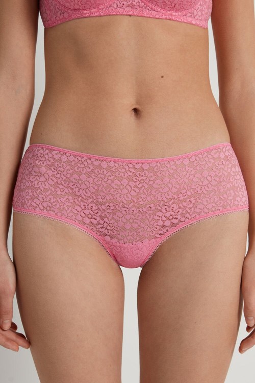 Pink Bright Pink 282v Tezenis Recycled Lace Boyshorts | 401963-NFP