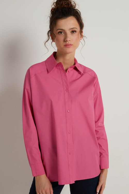 Pink Light Fuchsia 319v Tezenis Long Cotton Cloth Shirt | 267890-IFD