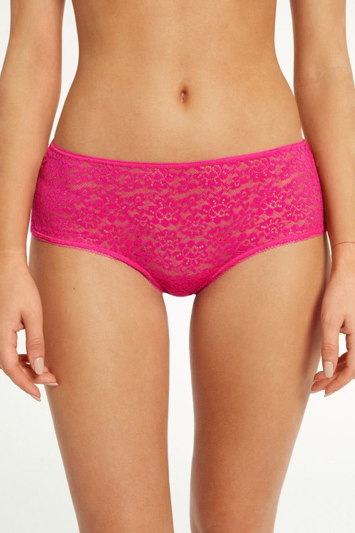 Pink Summer Fuchsia 534v Tezenis Recycled Lace Boyshorts | 802435-AFS