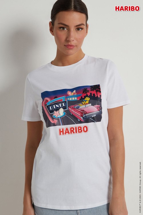 Print White Diner Print 350v Tezenis Haribo Text T-Shirt | 514803-GOB