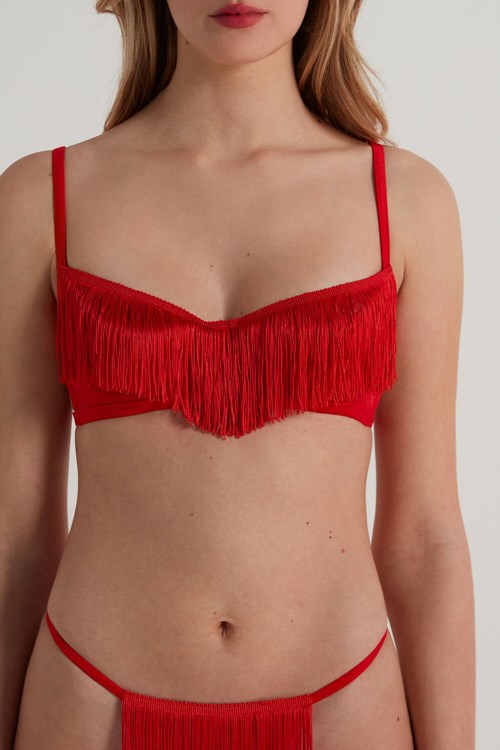 Red New Red 276v Tezenis My Valentine Demi-Cup Bra | 521476-TQO