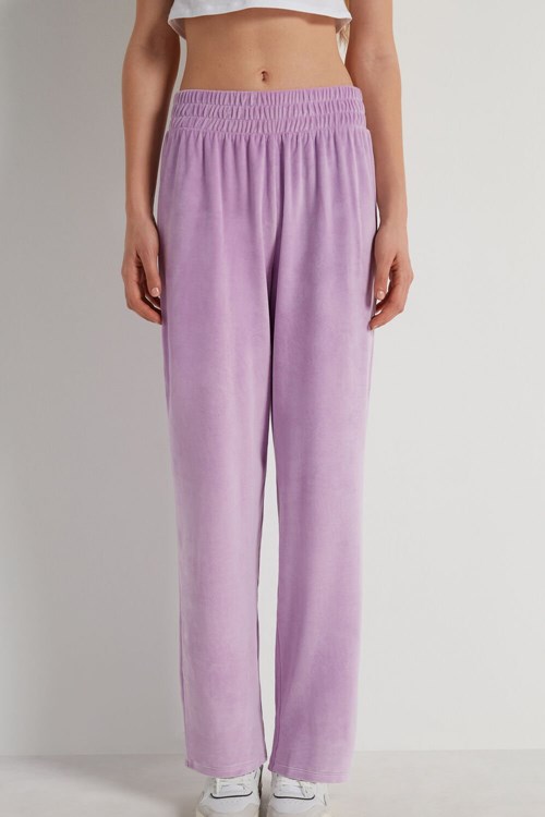 Violet Lavender Lilac 316v Tezenis Solid Color Chenille Pants | 297643-VKY