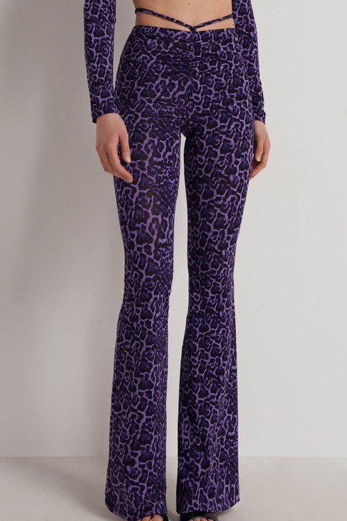 Violet Violet Animal Print 305v Tezenis Printed Yoga Dance Pants with Ties | 870165-HAB