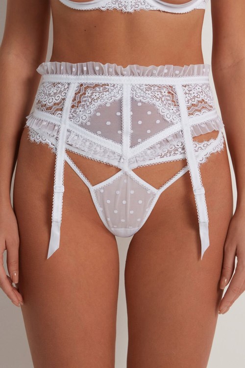 White White 001 Tezenis Marry Me Lace Garter Belt | 127460-DYG