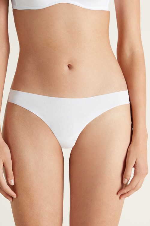 White White 001 Tezenis Seamless Cheeky Briefs in Cotton | 936840-PRO