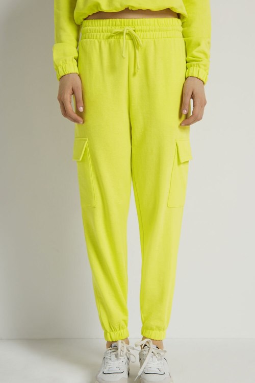 Yellow Bright Lemon Yellow 270v Tezenis Long Cargo Sweatpants | 641275-ZJD